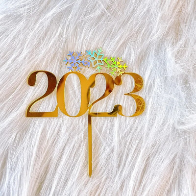 Διπλή στρώση ακρυλικό κέικ Topper Cartoon Merry Christmas Snowman Elk Theme Baking Party Favors