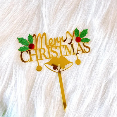 Διπλή στρώση ακρυλικό κέικ Topper Cartoon Merry Christmas Snowman Elk Theme Baking Party Favors