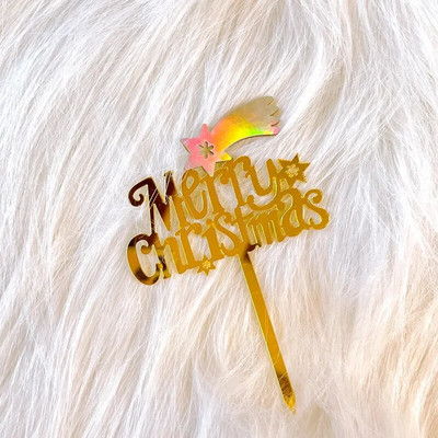 Διπλή στρώση ακρυλικό κέικ Topper Cartoon Merry Christmas Snowman Elk Theme Baking Party Favors