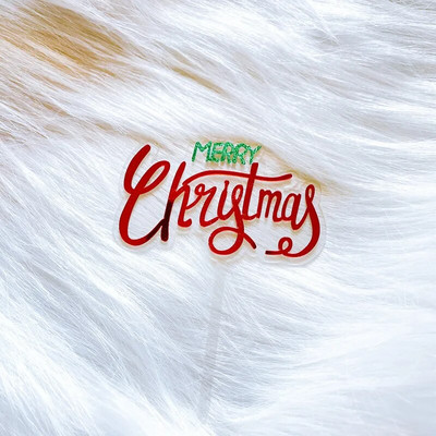 Διπλή στρώση ακρυλικό κέικ Topper Cartoon Merry Christmas Snowman Elk Theme Baking Party Favors