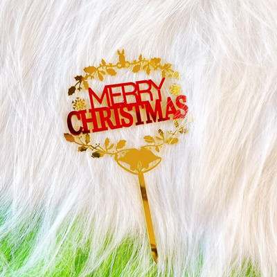 Διπλή στρώση ακρυλικό κέικ Topper Cartoon Merry Christmas Snowman Elk Theme Baking Party Favors