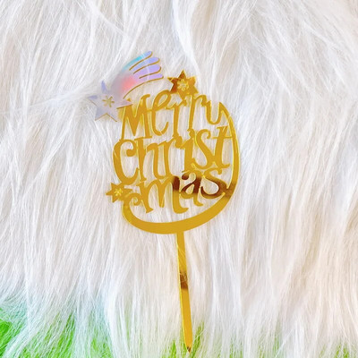 Διπλή στρώση ακρυλικό κέικ Topper Cartoon Merry Christmas Snowman Elk Theme Baking Party Favors