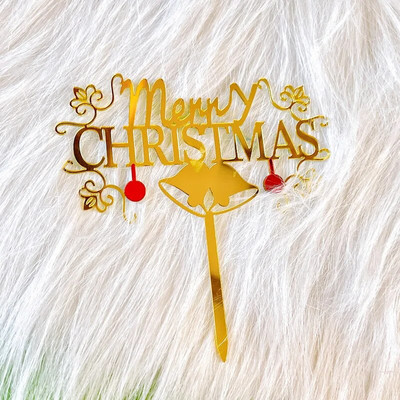 Διπλή στρώση ακρυλικό κέικ Topper Cartoon Merry Christmas Snowman Elk Theme Baking Party Favors