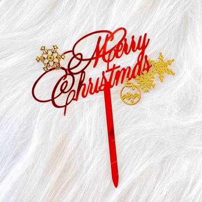 Διπλή στρώση ακρυλικό κέικ Topper Cartoon Merry Christmas Snowman Elk Theme Baking Party Favors