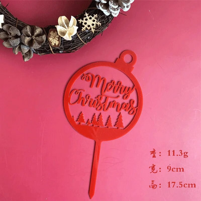 Διπλή στρώση ακρυλικό κέικ Topper Cartoon Merry Christmas Snowman Elk Theme Baking Party Favors