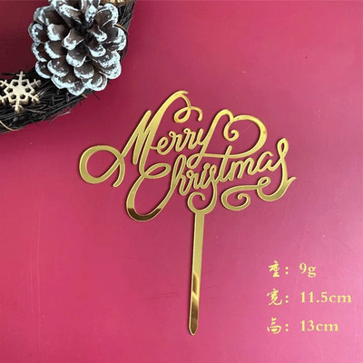 Διπλή στρώση ακρυλικό κέικ Topper Cartoon Merry Christmas Snowman Elk Theme Baking Party Favors