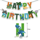 Χρόνια πολλά Banner Jungle Safari Boy Birthday Dinosaur Garlands One 1st Birthday Dino Banners Happy Birthday Decor Kids Boys