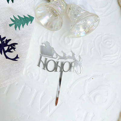 5/10 τμχ INS Διακοσμήσεις τούρτας Arcylic Merry Christmas Cake Toppers for Happy New Year Cake Deer Snowflake Merry Christmas Sign