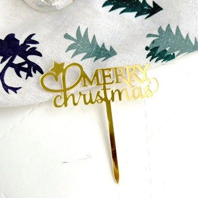 5/10 τμχ INS Διακοσμήσεις τούρτας Arcylic Merry Christmas Cake Toppers for Happy New Year Cake Deer Snowflake Merry Christmas Sign