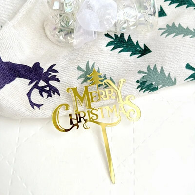 5/10 τμχ INS Διακοσμήσεις τούρτας Arcylic Merry Christmas Cake Toppers for Happy New Year Cake Deer Snowflake Merry Christmas Sign