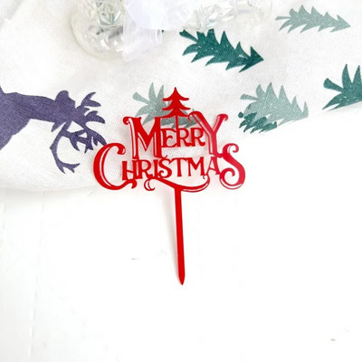 5/10 τμχ INS Διακοσμήσεις τούρτας Arcylic Merry Christmas Cake Toppers for Happy New Year Cake Deer Snowflake Merry Christmas Sign