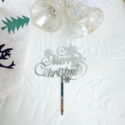 5/10 τμχ INS Διακοσμήσεις τούρτας Arcylic Merry Christmas Cake Toppers for Happy New Year Cake Deer Snowflake Merry Christmas Sign