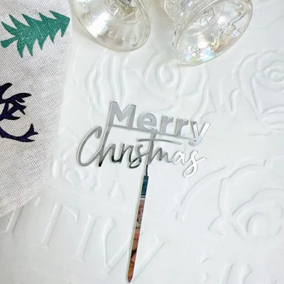 5/10 τμχ INS Διακοσμήσεις τούρτας Arcylic Merry Christmas Cake Toppers for Happy New Year Cake Deer Snowflake Merry Christmas Sign