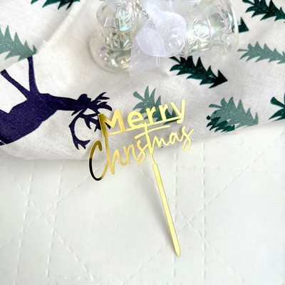 5/10 τμχ INS Διακοσμήσεις τούρτας Arcylic Merry Christmas Cake Toppers for Happy New Year Cake Deer Snowflake Merry Christmas Sign