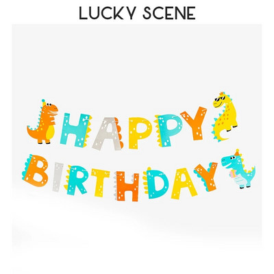 Γράμμα γενεθλίων κινουμένων σχεδίων Χρώμα σημαία Πανό Διακοσμητικό πάρτι γενεθλίων Κρεμαστό στολίδι Στρογγυλό γράμμα S01608