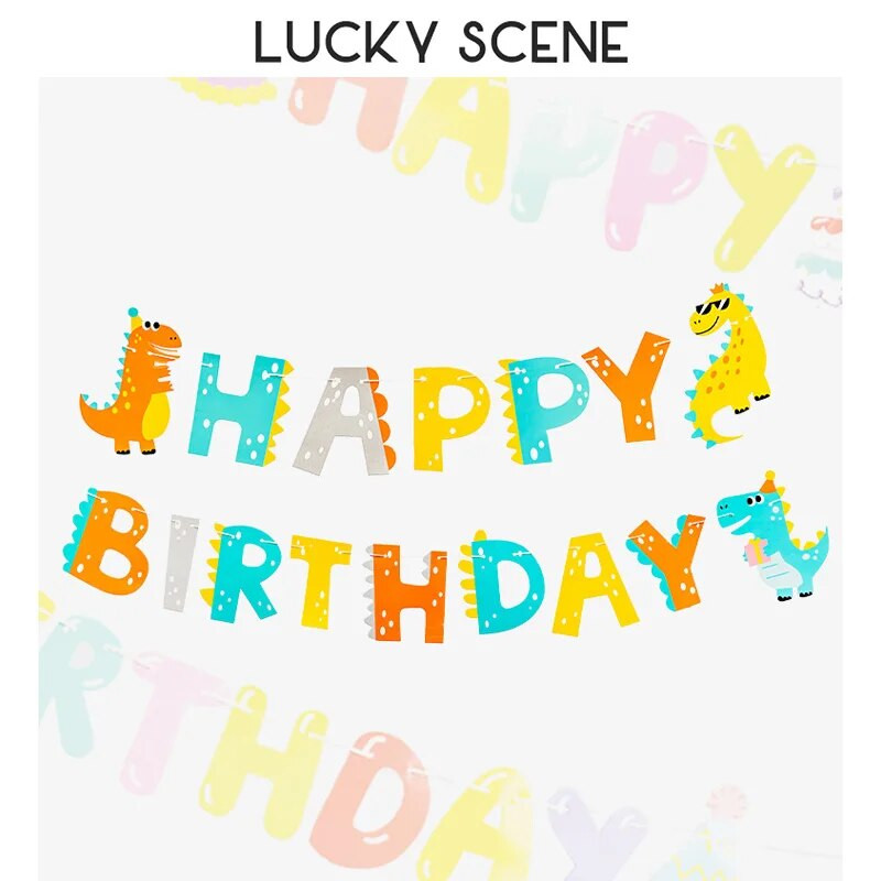 Γράμμα γενεθλίων κινουμένων σχεδίων Χρώμα σημαία Πανό Διακοσμητικό πάρτι γενεθλίων Κρεμαστό στολίδι Στρογγυλό γράμμα S01608