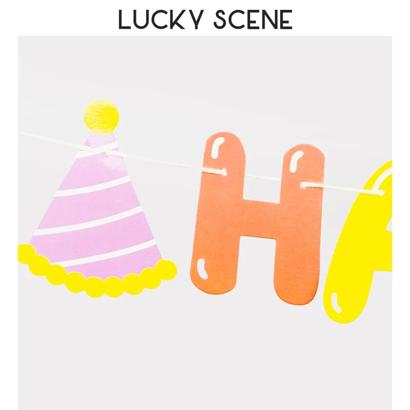 Γράμμα γενεθλίων κινουμένων σχεδίων Χρώμα σημαία Πανό Διακοσμητικό πάρτι γενεθλίων Κρεμαστό στολίδι Στρογγυλό γράμμα S01608