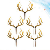 Χριστουγεννιάτικο Cupcake Topper Picks Antler Deer Antlers Cakes Reindeer Party Γιορτινή διακόσμηση Διακοσμήσεις γάμου Elk Dessert Horn
