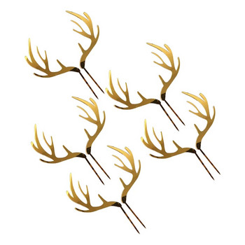 Χριστουγεννιάτικο Cupcake Topper Picks Antler Deer Antlers Cakes Reindeer Party Γιορτινή διακόσμηση Διακοσμήσεις γάμου Elk Dessert Horn