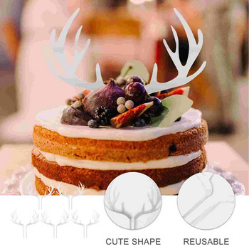 Χριστουγεννιάτικο Cupcake Topper Picks Antler Deer Antlers Cakes Reindeer Party Γιορτινή διακόσμηση Διακοσμήσεις γάμου Elk Dessert Horn