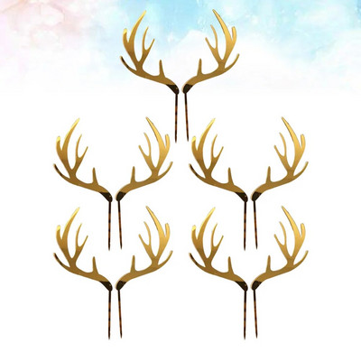 Χριστουγεννιάτικο Cupcake Topper Picks Antler Deer Antlers Cakes Reindeer Party Γιορτινή διακόσμηση Διακοσμήσεις γάμου Elk Dessert Horn