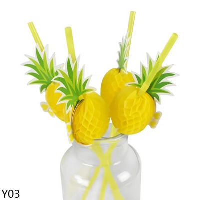 25/50 τμχ Φλαμίνγκο Drinking Straws Τροπικές ομπρέλες Κοκτέιλ χυμού ανανά Καλαμάκια χυμού μιας χρήσης Διακόσμηση πάρτι Χαβάης