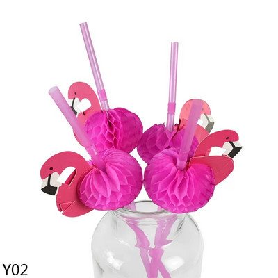 25/50 τμχ Φλαμίνγκο Drinking Straws Τροπικές ομπρέλες Κοκτέιλ χυμού ανανά Καλαμάκια χυμού μιας χρήσης Διακόσμηση πάρτι Χαβάης