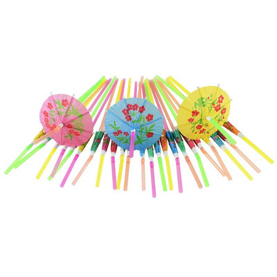 25/50 τμχ Φλαμίνγκο Drinking Straws Τροπικές ομπρέλες Κοκτέιλ χυμού ανανά Καλαμάκια χυμού μιας χρήσης Διακόσμηση πάρτι Χαβάης