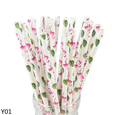 25/50 τμχ Φλαμίνγκο Drinking Straws Τροπικές ομπρέλες Κοκτέιλ χυμού ανανά Καλαμάκια χυμού μιας χρήσης Διακόσμηση πάρτι Χαβάης