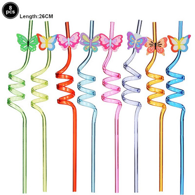 8 τμχ 25 εκ. Καλαμάκια δεινοσαύρων επαναχρησιμοποιούμενα Πλαστικά καλαμάκια πόσιμου για παιδιά Διακοσμήσεις πάρτι γενεθλίων Dino Προμήθειες για πάρτι γενεθλίων