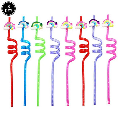 8 τμχ 25 εκ. Καλαμάκια δεινοσαύρων επαναχρησιμοποιούμενα Πλαστικά καλαμάκια πόσιμου για παιδιά Διακοσμήσεις πάρτι γενεθλίων Dino Προμήθειες για πάρτι γενεθλίων