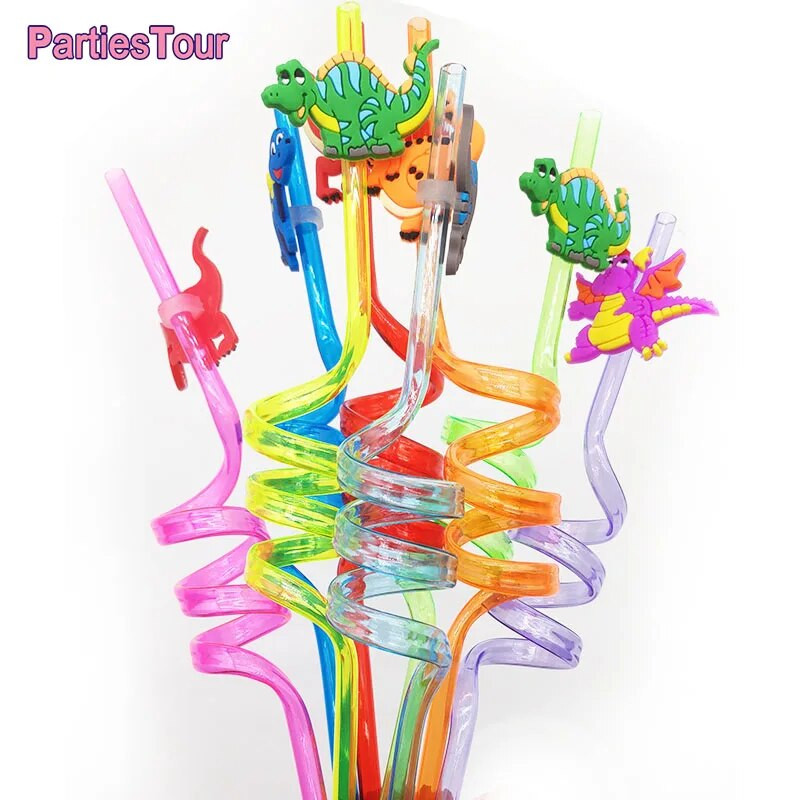 8 τμχ 25 εκ. Καλαμάκια δεινοσαύρων επαναχρησιμοποιούμενα Πλαστικά καλαμάκια πόσιμου για παιδιά Διακοσμήσεις πάρτι γενεθλίων Dino Προμήθειες για πάρτι γενεθλίων