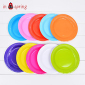 10 ΤΕΜ Δίσκος χαρτιού μίας χρήσης μονόχρωμο Φιλικό προς το περιβάλλον Διάμετρος από χαρτόνι 18 cm Υψηλής ποιότητας λευκό χαρτόνι Χειροποίητα στηρίγματα