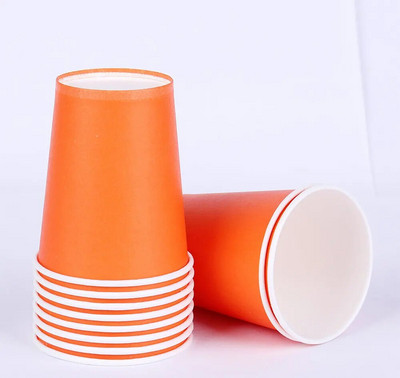 10 tk/partii 250 ml paberist valmistatud ühekordsed tassid Punane Sinine Roheline Roosa Kollane Lilla Oranž Sünnipäevapeokaunistused