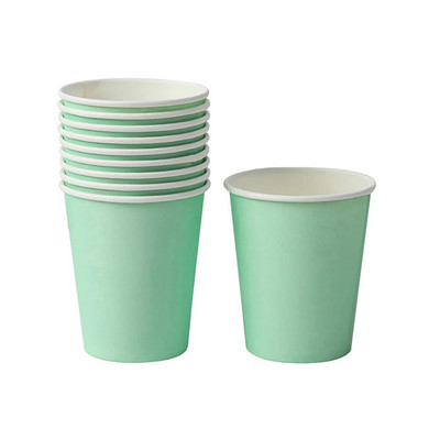 10 ΤΕΜ. 9 Oz 250 ml συμπαγές χοντρό χάρτινο κύπελλο μιας χρήσης Γαμήλιο πάρτι γενεθλίων Γιορτινό σερβίτσιο μιας χρήσης