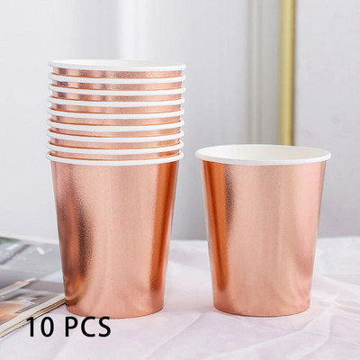 10PCS 9 Oz 250ml Ράδιο Πυκνό Χάρτινο Κύπελλο Μίας Χρήσης Χάρτινο Κύπελλο Ακατέργαστου Ξύλου Γάμος Γενέθλια Επιτραπέζιο σκεύος μιας χρήσης