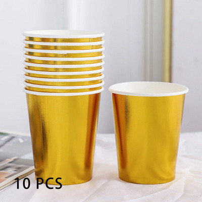 10PCS 9 Oz 250ml Ράδιο Πυκνό Χάρτινο Κύπελλο Μίας Χρήσης Χάρτινο Κύπελλο Ακατέργαστου Ξύλου Γάμος Γενέθλια Επιτραπέζιο σκεύος μιας χρήσης