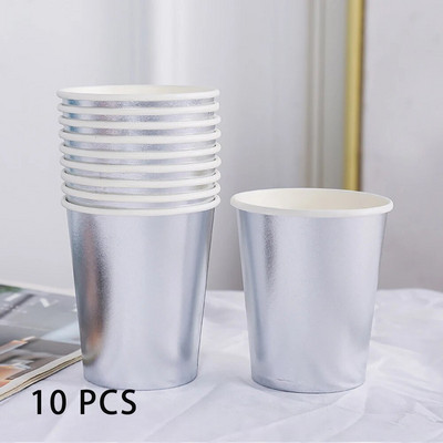 10PCS 9 Oz 250ml Ράδιο Πυκνό Χάρτινο Κύπελλο Μίας Χρήσης Χάρτινο Κύπελλο Ακατέργαστου Ξύλου Γάμος Γενέθλια Επιτραπέζιο σκεύος μιας χρήσης