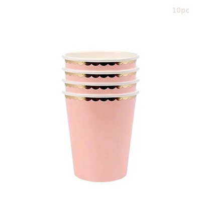 Επιτραπέζια σκεύη μιας χρήσης Χάρτινο πιάτο Δαντέλα Δαντέλα Hot Stamping Δαντελένια Χάρτινα Πιάτα Γάμος Χρόνια Πολλά Προμήθειες για πάρτι Baby Shower