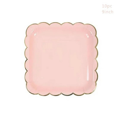 Επιτραπέζια σκεύη μιας χρήσης Χάρτινο πιάτο Δαντέλα Δαντέλα Hot Stamping Δαντελένια Χάρτινα Πιάτα Γάμος Χρόνια Πολλά Προμήθειες για πάρτι Baby Shower