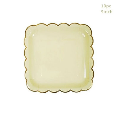 Επιτραπέζια σκεύη μιας χρήσης Χάρτινο πιάτο Δαντέλα Δαντέλα Hot Stamping Δαντελένια Χάρτινα Πιάτα Γάμος Χρόνια Πολλά Προμήθειες για πάρτι Baby Shower