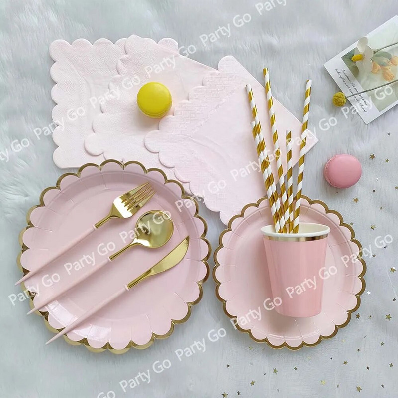 Μωβ Μέντα Πράσινο Ροζ Χαρτί Σετ σερβίτσιο μιας χρήσης Πιάτο χαρτοπετσέτας Κύπελλο Μαχαίρι Πιρούνι Γάμου Επέτειος Γάμου Προμήθειες για πάρτι γενεθλίων