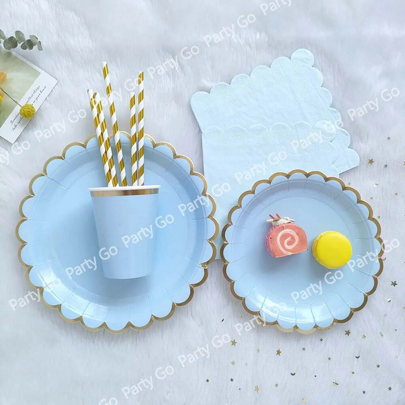 Μωβ Μέντα Πράσινο Ροζ Χαρτί Σετ σερβίτσιο μιας χρήσης Πιάτο χαρτοπετσέτας Κύπελλο Μαχαίρι Πιρούνι Γάμου Επέτειος Γάμου Προμήθειες για πάρτι γενεθλίων