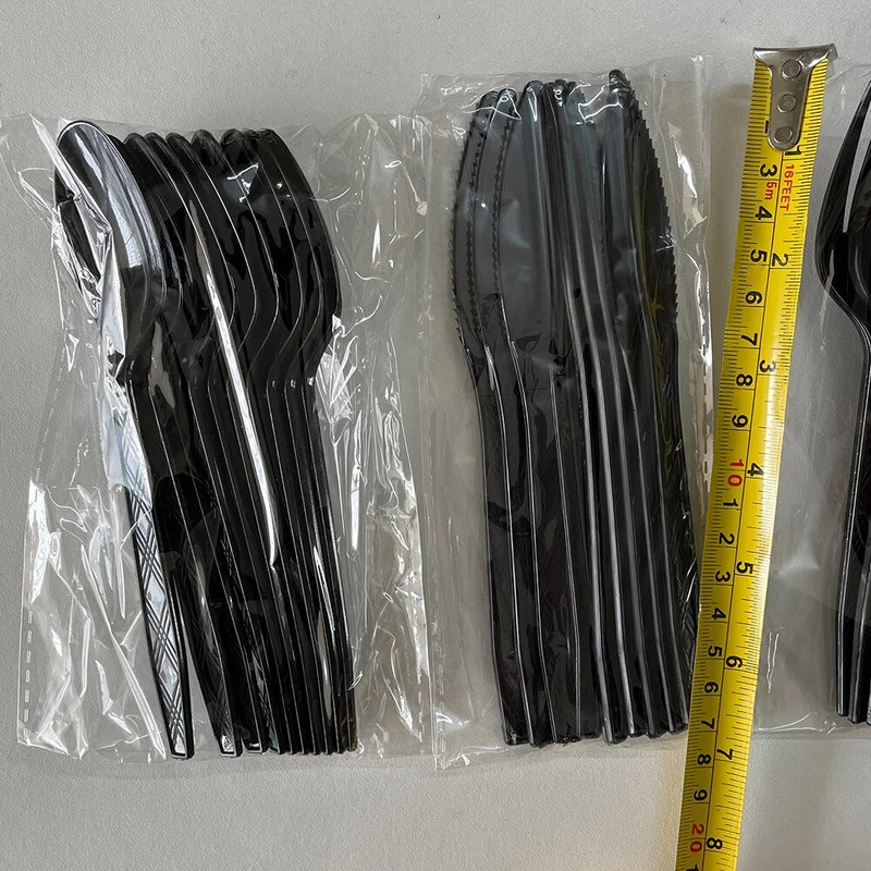 30 τμχ/Σετ Πλαστικά μαχαιροπίρουνα κουτάλια πιρούνια μαχαίρι μαχαιροπήρουνα Επαναχρησιμοποιήσιμα πλαστικά επιτραπέζια σκεύη Μαύρο Λευκό Κόκκινο Μωβ Κίτρινο Χρυσό Ροζ Πράσινο