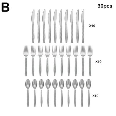 30 τμχ/Σετ Πλαστικά μαχαιροπίρουνα κουτάλια πιρούνια μαχαίρι μαχαιροπήρουνα Επαναχρησιμοποιήσιμα πλαστικά επιτραπέζια σκεύη Μαύρο Λευκό Κόκκινο Μωβ Κίτρινο Χρυσό Ροζ Πράσινο