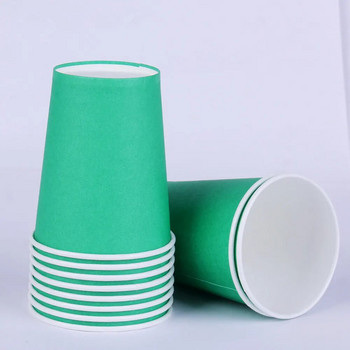 10PCS Pure Color Party Хартиени чаши за еднократна употреба Чаша за сок Направи си сам декорация Baby Shower Детски рожден ден Сватба Пикник Доставка на съдове
