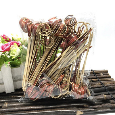 100 τμχ 12 εκατοστά Μπαμπού μιας χρήσης Μπαμπού Επιλογές Φρούτων Κόμποι Σουβλάκια Διακόσμηση κοκτέιλ Οδοντογλυφίδες Σαλάτα Σάντουιτς Μπουφές Επιδόρπια Διακόσμηση