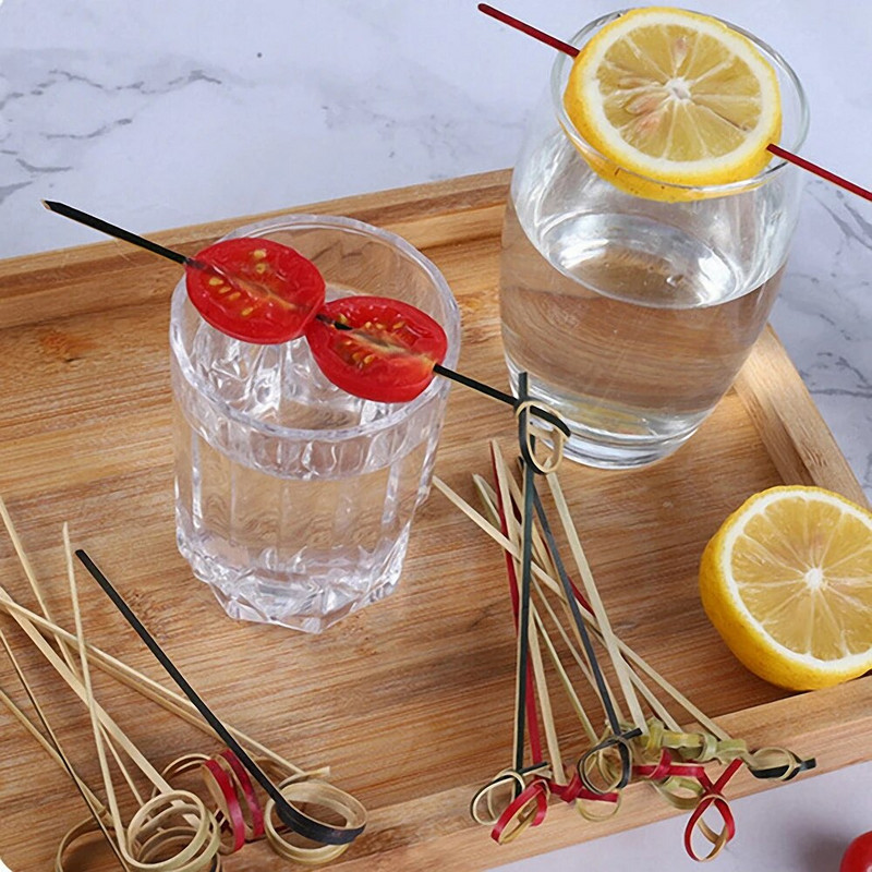 100 τμχ 12 εκατοστά Μπαμπού μιας χρήσης Μπαμπού Επιλογές Φρούτων Κόμποι Σουβλάκια Διακόσμηση κοκτέιλ Οδοντογλυφίδες Σαλάτα Σάντουιτς Μπουφές Επιδόρπια Διακόσμηση