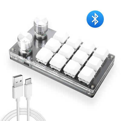 Μίνι προσαρμοσμένο πληκτρολόγιο USB 12 πλήκτρων 2 κουμπιών Προγραμματισμός DIY Μηχανικό πληκτρολόγιο Gaming Διακόπτης σχεδίασης Φορητό πληκτρολόγιο Hot-swap