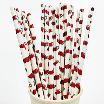 25 τμχ Πολύχρωμα χάρτινα καλαμάκια μιας χρήσης Ροζ μπλε καλαμάκια πόσιμου χυμός για παιδικά γενέθλια διακόσμηση γαμήλιων πάρτι Προμήθειες Baby Shower